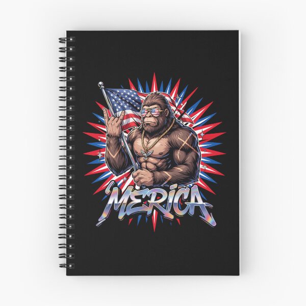Item preview, 'Merica Bigfoot Muscular Rock On Design v6 designed and sold by DarylWelsh2024.