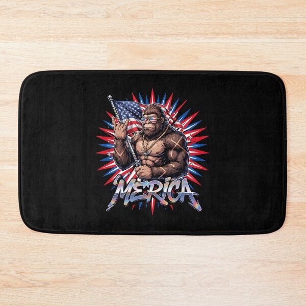 Item preview, 'Merica Bigfoot Muscular Rock On Design v6 designed and sold by DarylWelsh2024.