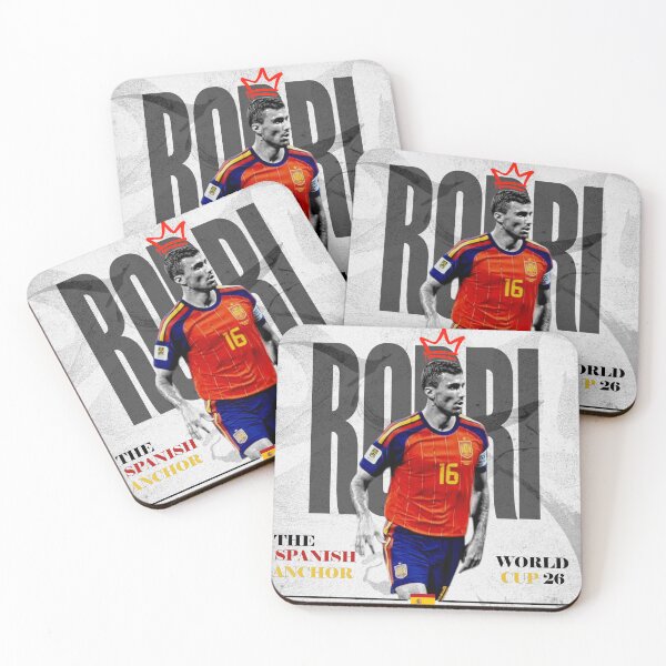 Item preview, Spain Midfield General No 16 Red Retro Football Poster 2026 designed and sold by Af-RT10.