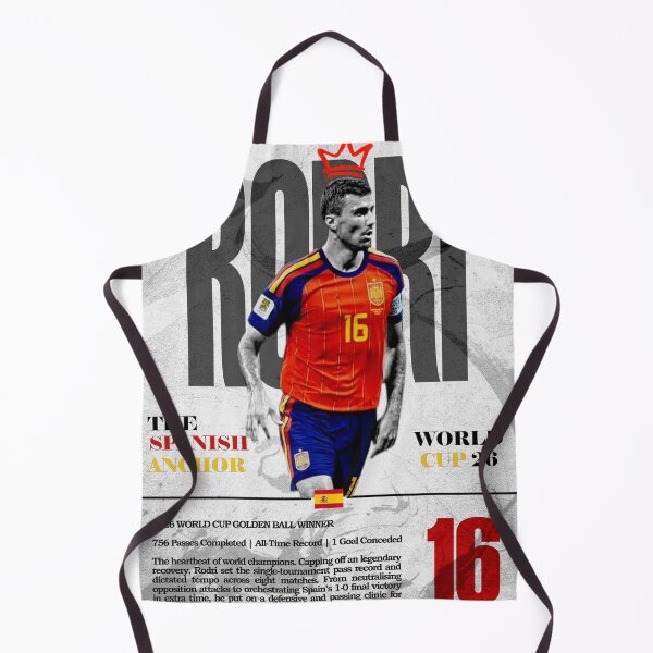 Item preview, Spain Midfield General No 16 Red Retro Football Poster 2026 designed and sold by Af-RT10.