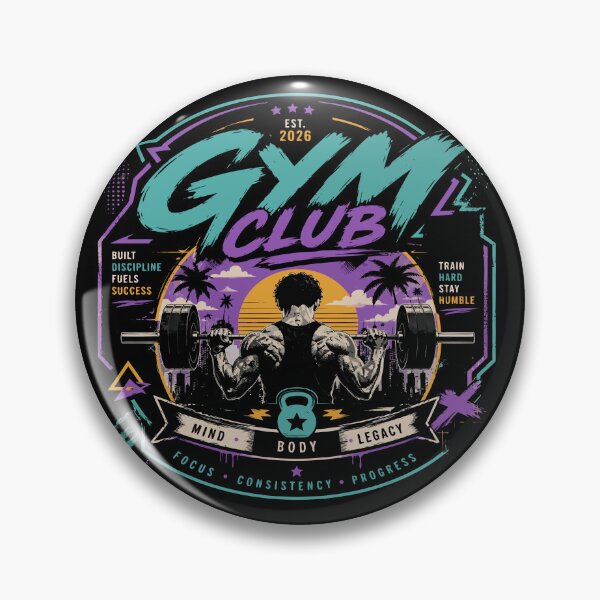 Item preview, Vintage Gym Club Badge Retro Fitness Workout Design for Lifters and Athletes designed and sold by WORN.THOUGHTS.