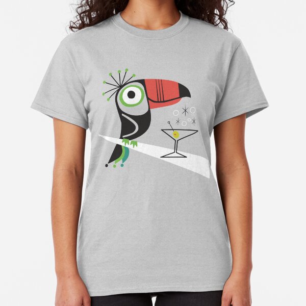 Swank Mid Century Modern Toucan Tiki Bird With Martini Classic T-Shirt