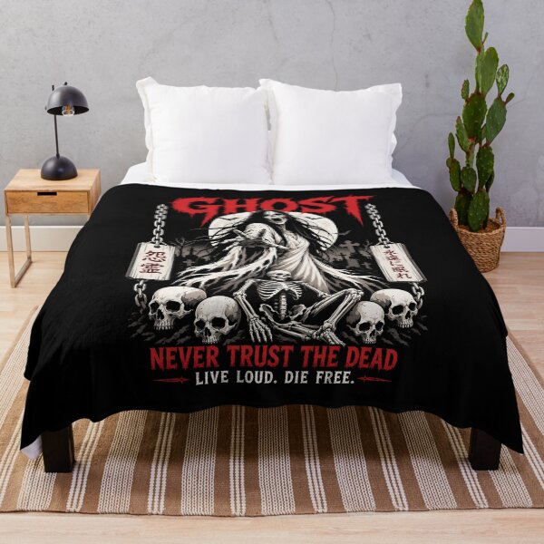Item preview, Ghost Horror Metal Cemetery Skeleton Graphic T-Shirt Design designed and sold by Tong4130.