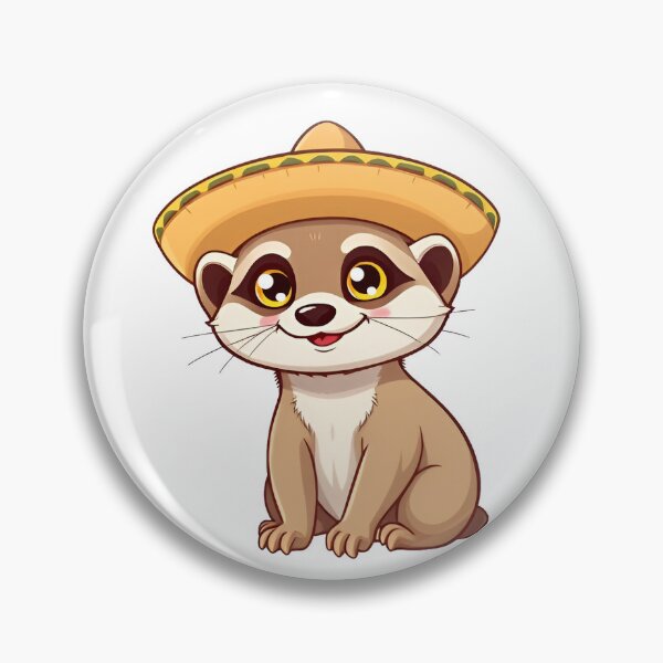Item preview, Cute kawaii meerkat wearing sombrero hat 01 designed and sold by ChameleonStars.