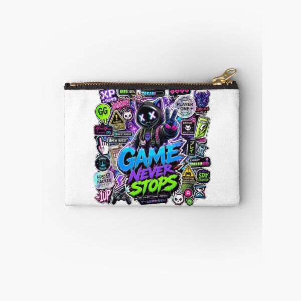 Item preview, GAME NEVER STOPS | Neon Gaming Sticker | Cyber Gamer Aesthetic Graphic for T-Shirts, Stickers & Gamer Gifts designed and sold by Stylestickers55.