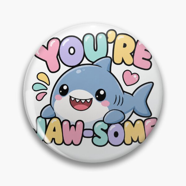 Item preview, You're jaw-some! Cute Kawaii Shark designed and sold by BoosterShop.
