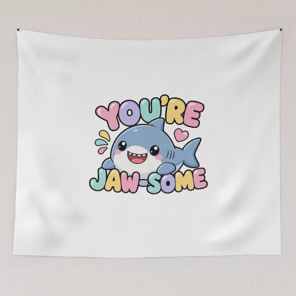 Item preview, You're jaw-some! Cute Kawaii Shark designed and sold by BoosterShop.