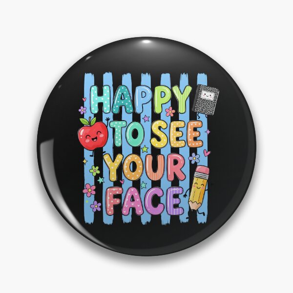 Item preview, Happy To See Your Face Teacher Shirt | Cute Notebook Doodle Back to School Kindergarten Tee designed and sold by PalleteCreation.