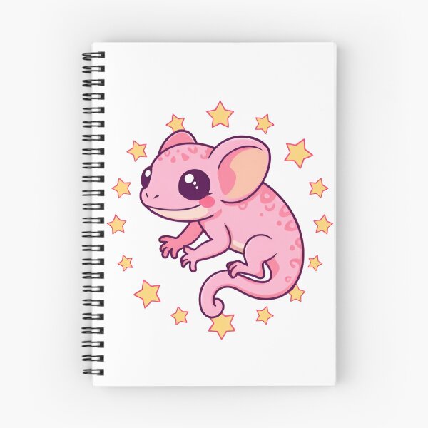 Item preview, Cute kawaii pink chameleon surrounded by stars 01 designed and sold by ChameleonStars.
