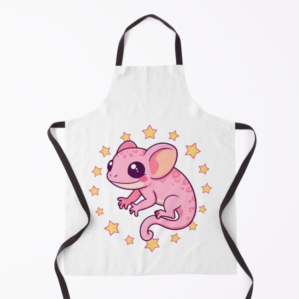 Item preview, Cute kawaii pink chameleon surrounded by stars 01 designed and sold by ChameleonStars.