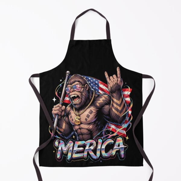Item preview, 'Merica Bigfoot Muscular Rock On Design v7 designed and sold by DarylWelsh2024.