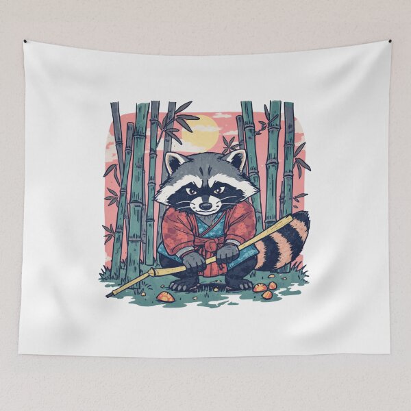 Item preview, Samurai Raccoon designed and sold by ArtCraftLab.