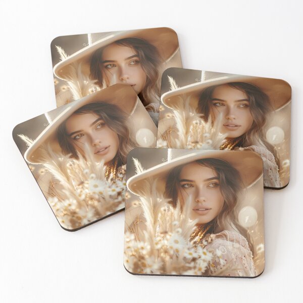 Item preview, Boho Woman in Felt Hat with Pampas designed and sold by Emberearth.