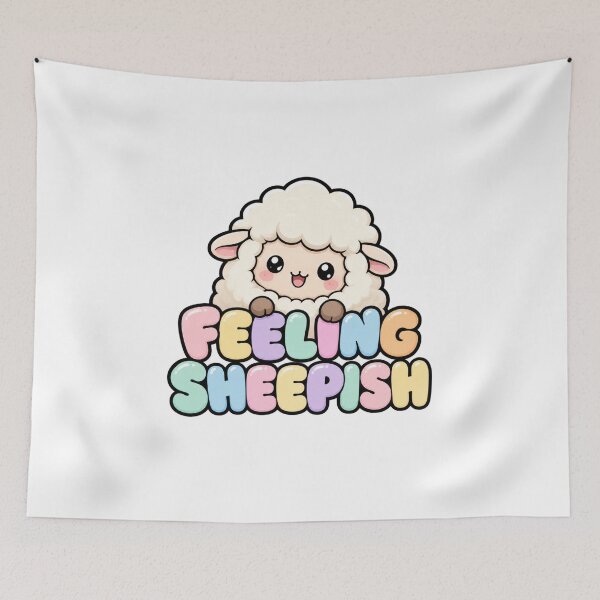Item preview, Feeling Sheepish Cute Kawaii Sheep designed and sold by BoosterShop.