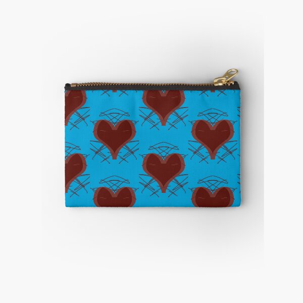 Item preview, Abstract Geometric Heart Art - Burgundy & Turquoise Line Art designed and sold by CaramelCo.
