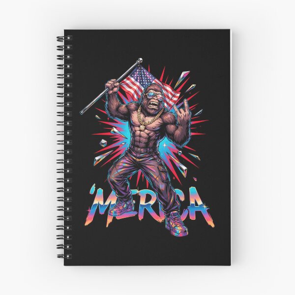 Item preview, 'Merica Bigfoot Muscular Rock On Design v8 designed and sold by DarylWelsh2024.