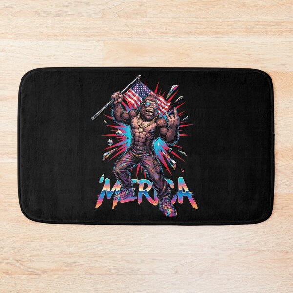 Item preview, 'Merica Bigfoot Muscular Rock On Design v8 designed and sold by DarylWelsh2024.