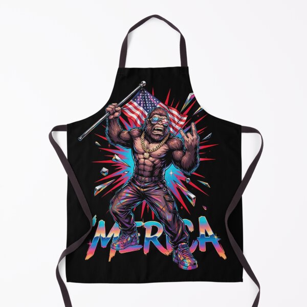 Item preview, 'Merica Bigfoot Muscular Rock On Design v8 designed and sold by DarylWelsh2024.
