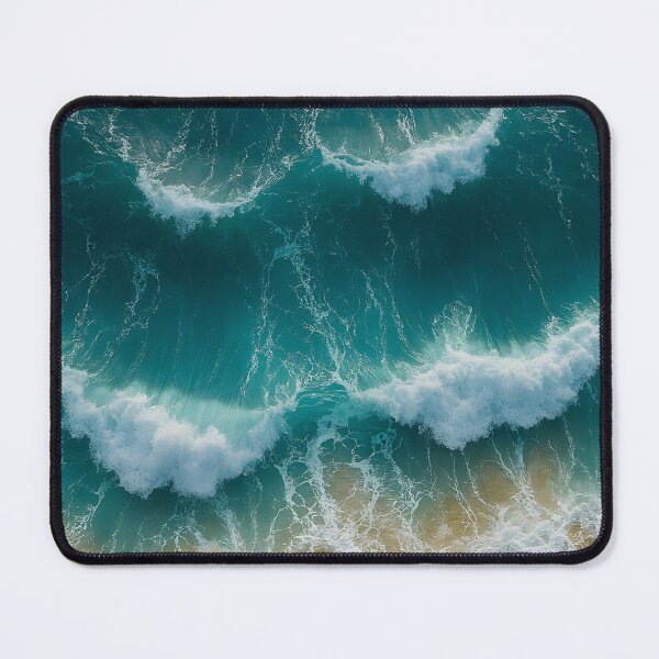 Item preview, Turquoise sea waves from above at the beach designed and sold by Fotografin1981.