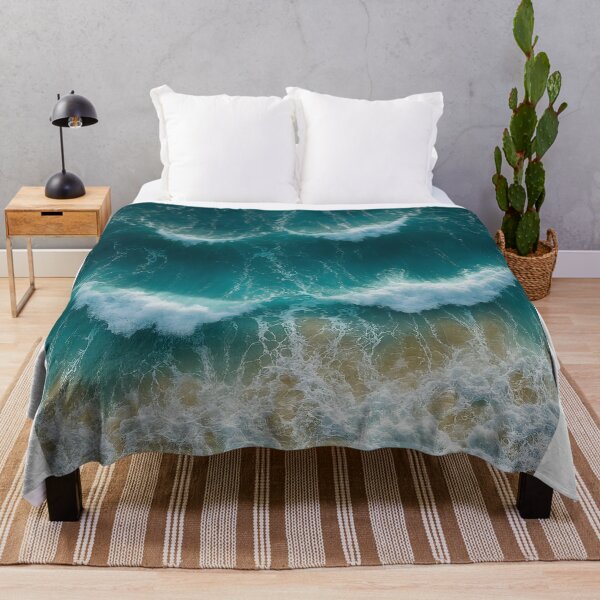 Item preview, Turquoise sea waves from above at the beach designed and sold by Fotografin1981.