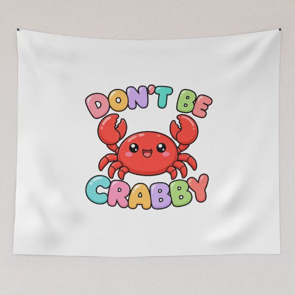 Item preview, Don't Be Crabby! Cute Kawaii Crab designed and sold by BoosterShop.