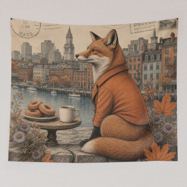 Item preview, Vintage Boston Fox Autumn Coffee designed and sold by CoffeeinBloom.