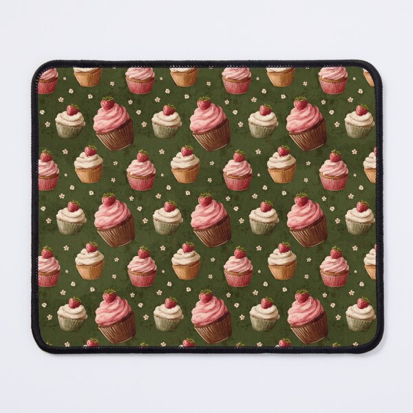 Item preview, Strawberry Cupcake Green Background Pattern designed and sold by LouieVanille.