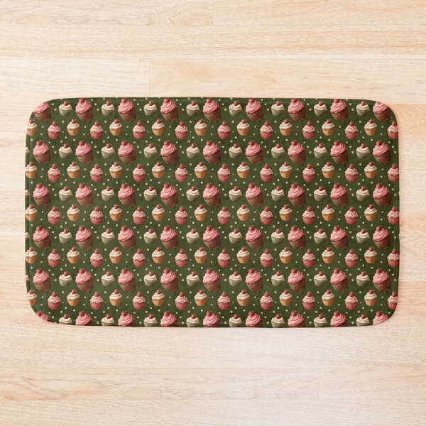 Item preview, Strawberry Cupcake Green Background Pattern  designed and sold by LouieVanille.
