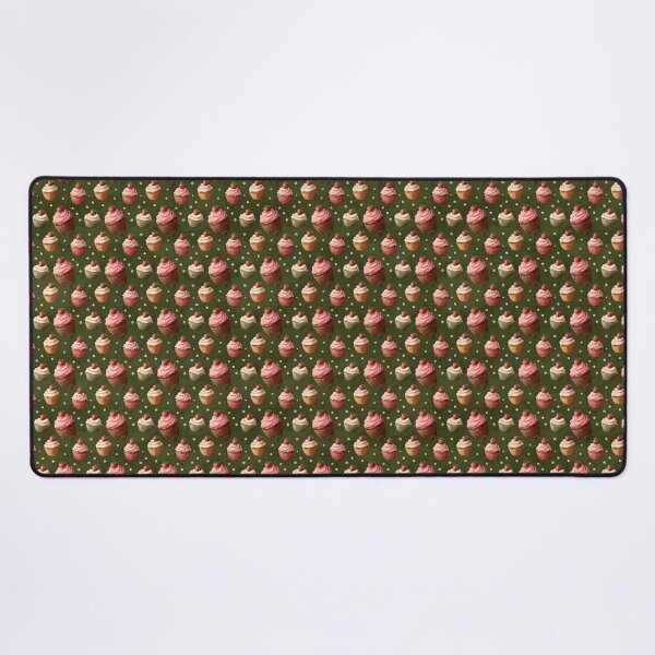Item preview, Strawberry Cupcake Green Background Pattern designed and sold by LouieVanille.