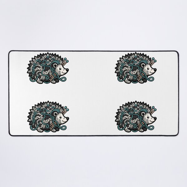 Item preview, Cute Knitting Hedgehog Tangled In Teal Yarn Gift designed and sold by jcm320.