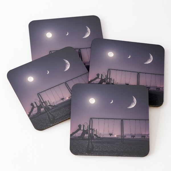 Item preview, Three Moons Playground Night Sky Liminal Space Art designed and sold by Michaelragheb.