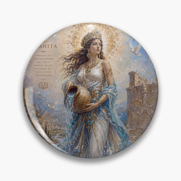 Item preview, Persian Goddess Anahita painting. designed and sold by GalleryKauffeld.