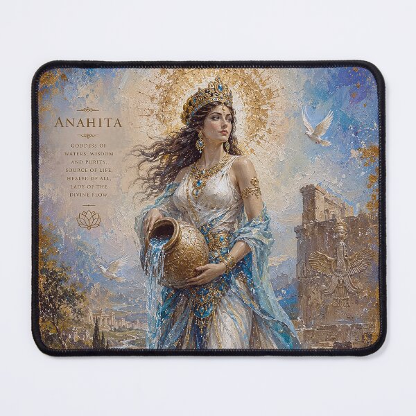 Item preview, Persian Goddess Anahita painting. designed and sold by GalleryKauffeld.