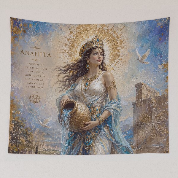 Item preview, Persian Goddess Anahita painting. designed and sold by GalleryKauffeld.