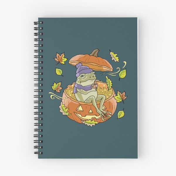 Item preview, Frog Sitting in a Autumn Pumpkin Cozy Cottagecore Halloween designed and sold by LeshanArt.