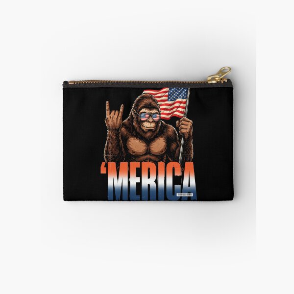 Item preview, 'Merica Bigfoot Muscular Rock On Design v9 designed and sold by DarylWelsh2024.