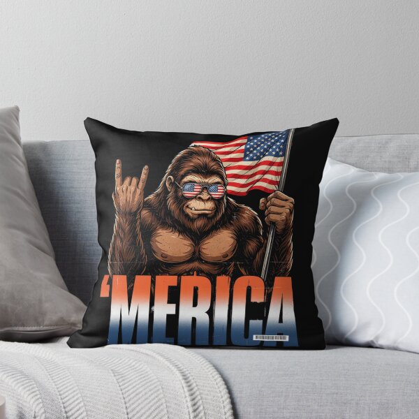 Item preview, 'Merica Bigfoot Muscular Rock On Design v9 designed and sold by DarylWelsh2024.