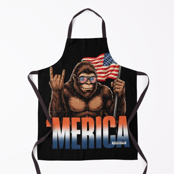 Item preview, 'Merica Bigfoot Muscular Rock On Design v9 designed and sold by DarylWelsh2024.