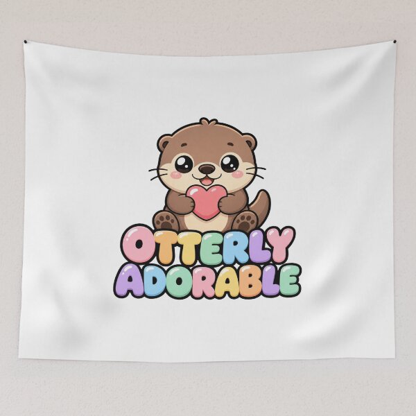 Item preview, Otterly Adorable Cute Kawaii Otter with Heart designed and sold by BoosterShop.