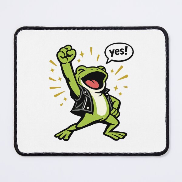 Item preview, Happy Frog Saying "Yes!" Cute Motivational Cartoon Celebration Design designed and sold by Moss & Mellow.