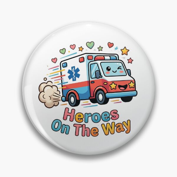 Item preview, Heroes On The Way Cute Ambulance Pediatric Transport Nurse Sticker designed and sold by Nurse Craft Studio.