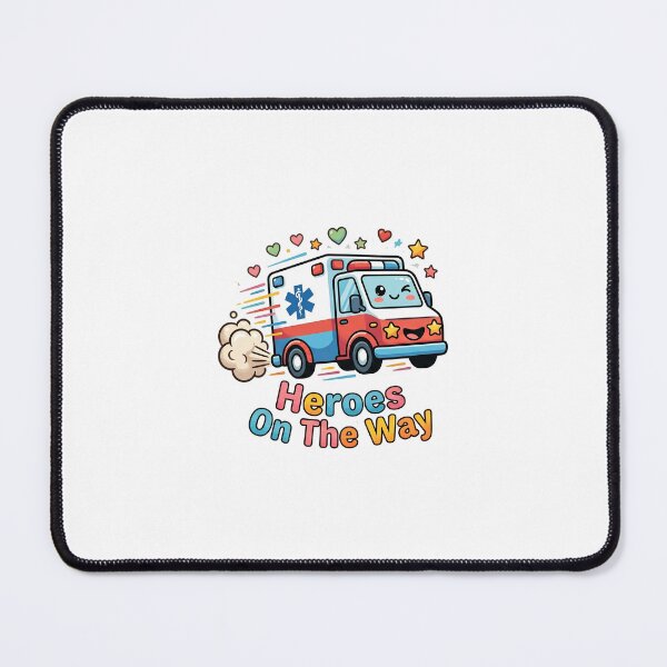 Item preview, Heroes On The Way Cute Ambulance Pediatric Transport Nurse Sticker designed and sold by Nurse Craft Studio.