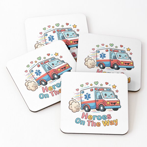 Item preview, Heroes On The Way Cute Ambulance Pediatric Transport Nurse Sticker designed and sold by Nurse Craft Studio.