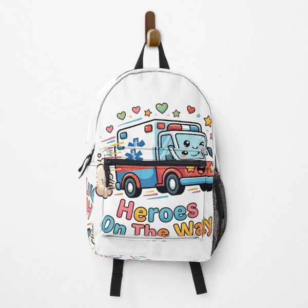 Item preview, Heroes On The Way Cute Ambulance Pediatric Transport Nurse Sticker designed and sold by Nurse Craft Studio.