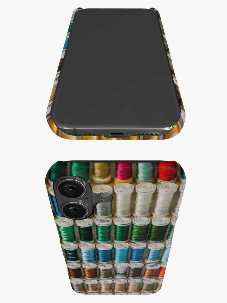 Thumbnail 3 of 4, iPhone Case, Colorful Sewing Thread Pattern designed and sold by VolcanoMist.