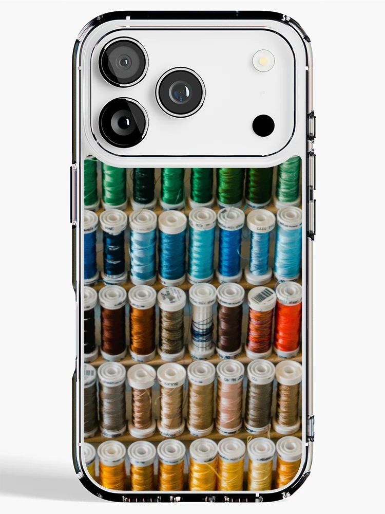Thumbnail 1 of 5, iPhone Case, Colorful Sewing Thread Pattern designed and sold by VolcanoMist.