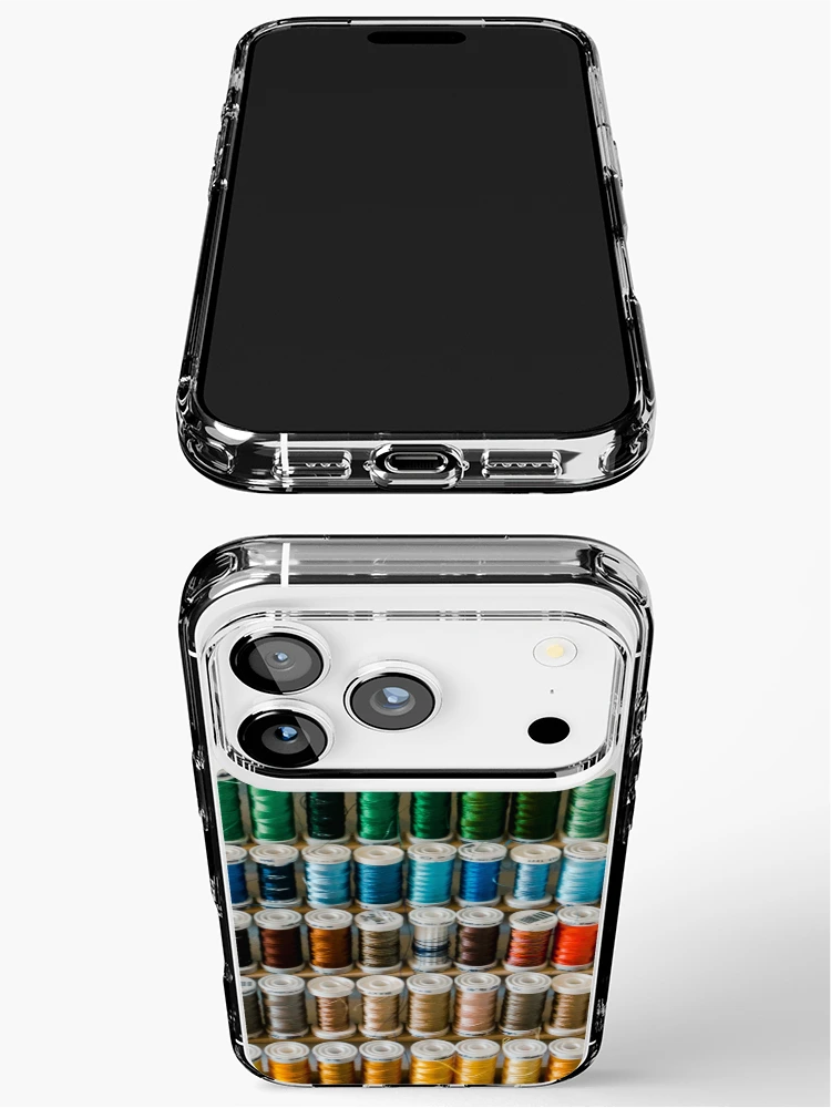 Thumbnail 3 of 5, iPhone Case, Colorful Sewing Thread Pattern designed and sold by VolcanoMist.