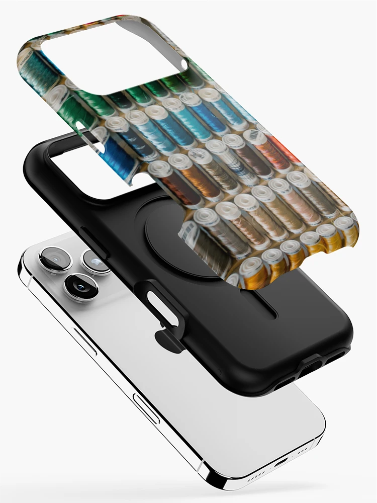 Thumbnail 2 of 4, iPhone Case, Colorful Sewing Thread Pattern designed and sold by VolcanoMist.