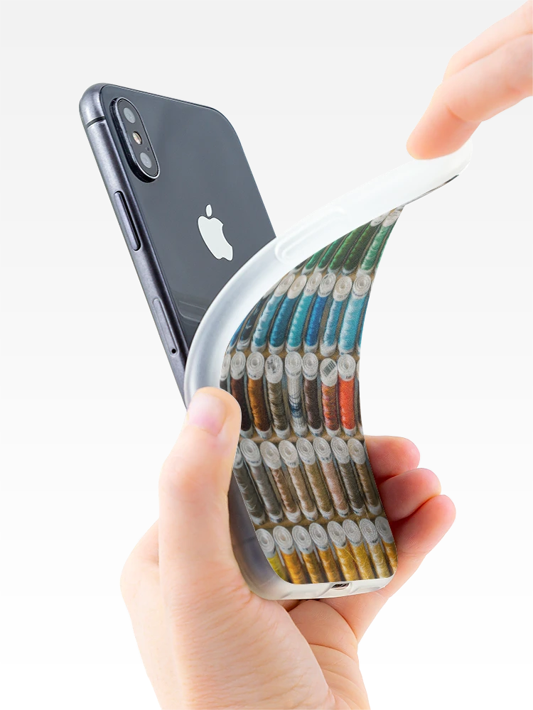 Thumbnail 4 of 5, iPhone Case, Colorful Sewing Thread Pattern designed and sold by VolcanoMist.