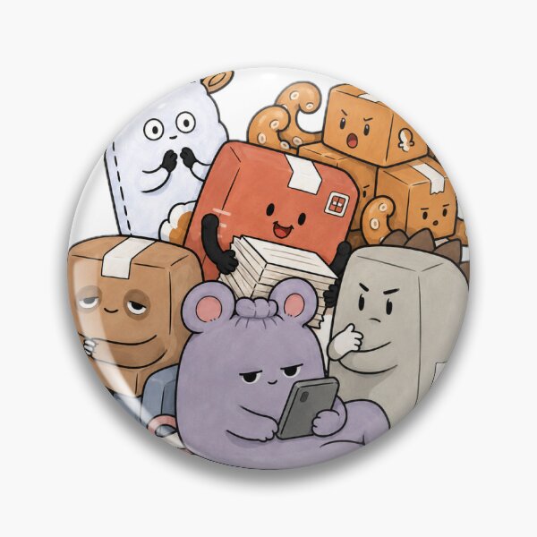 Item preview, Cute Octopus Box & Parcel Animals Busy Office Crew⁠ designed and sold by PackFeelStudio.